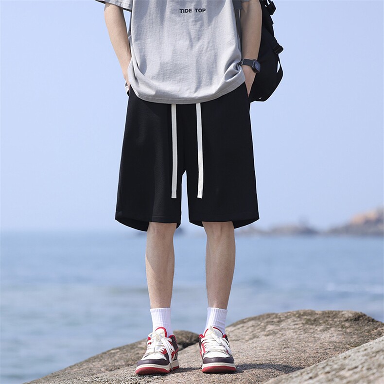 夏季短裤男美式复古重磅纯色宽松运动五分裤DSA157B-DK9125-特P25,男装牛仔裤,电商A157B