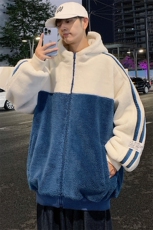 2024冬款潮加绒个性棉衣羊羔绒保暖连帽外套男女921-P110控价158，男装棉衣，电商A441-1