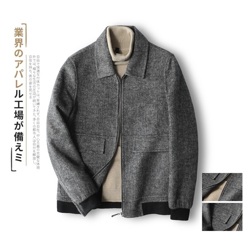 2021阿尔巴卡男士双面羊绒夹克短款外套毛呢大衣Y8879P315控428，男装毛呢大衣，电商D230