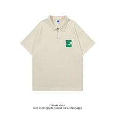 2023夏新款港风撞色字母印花宽松短袖T恤上衣POLO衫T2236-P55,男装T恤,星座914-3