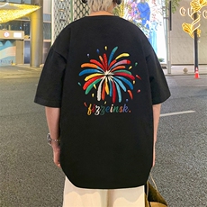 T829港风潮牌高街美式短袖T恤男夏季新款宽松半袖ins重磅纯棉体恤，男装T恤，星座304A-1