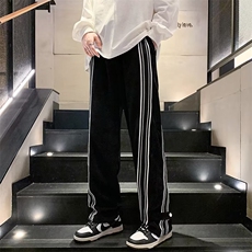 春秋裤子男款潮牌美式高街直筒宽松阔腿长裤BK101P35，男装休闲裤，星座1116-2
