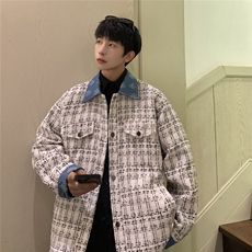 TP75现货小香风拼接牛仔系列小众中性男女夹克外套A170-W315，男装工装外套，电商A170