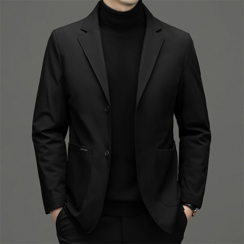 2023年冬季新款男装西装领商务休闲羽绒服中年保暖加厚短款外套,男装羽绒服,电商B212（原钱塘6029）