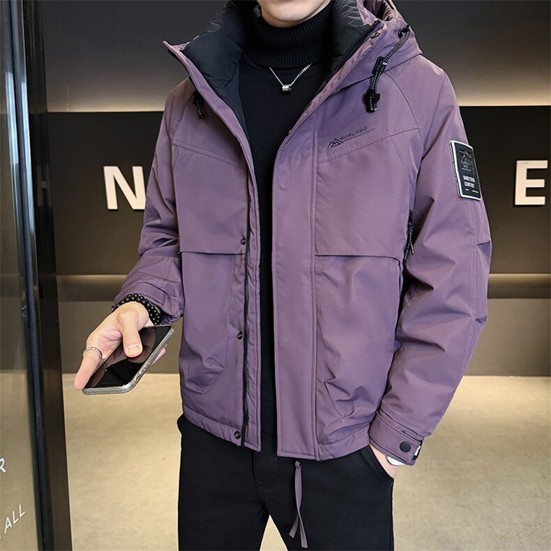 标羽绒服男冬季潮流翻领外套男士工装羽绒袄子3308-P225,男装羽绒服,电商D327