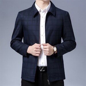 中青年男装夹克男外套22春季新款纯色翻领夹克衫商务休闲男士上衣，男装夹克，电商B212（原钱塘6029）