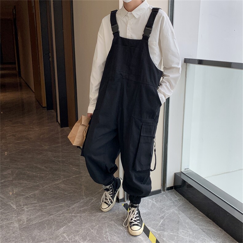 复古休闲连体背带裤女士潮流ins嘻哈工装连体衣服套装潮D5991-p60,男装休闲裤,星座601-2