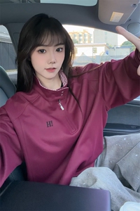 秋冬男士美式半拉链立领运动卫衣男女潮牌秋季情侣外套Polo衫p55图片