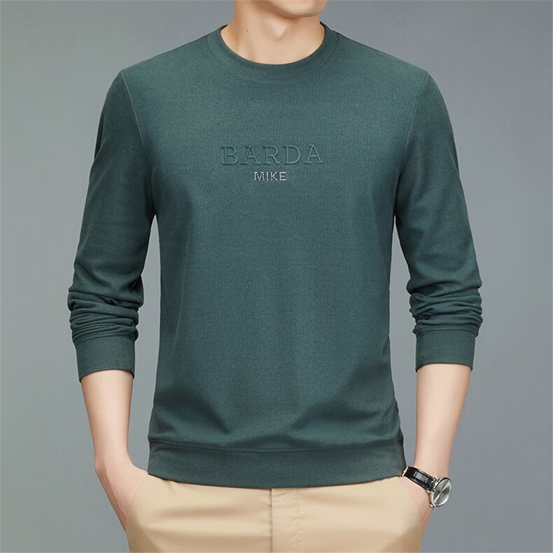 中青年男毛衣厚圆领爸爸冬装休闲保暖衣服针织打底衫ZS2133-P90图片