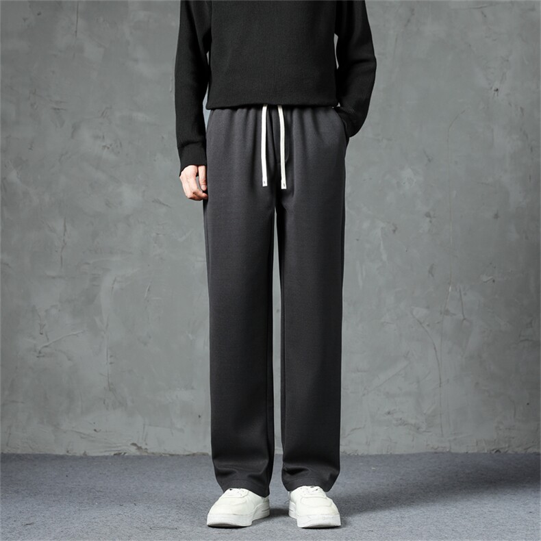 毛呢裤子男韩版秋冬新款加绒加厚九分西裤男士宽松垂感西装裤休裤，男装西服套装，星座505-2（原电商A260-1)