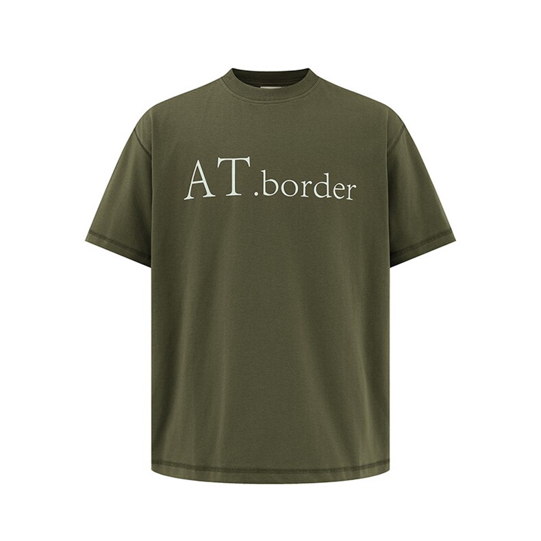 南夏乔装2025夏季新款日系复古字母印花休闲圆领短袖潮流宽松T恤，男装T恤，电商S006（B521）