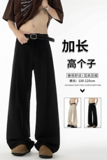 高个子加长男裤亚麻西裤宽松慵懒日系190cm115休闲直筒裤KZ06965，男装休闲裤，电商B312