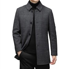 羊毛毛呢风衣白鸭绒内胆新款中年冬爸爸装外套HM20293-P300，男装毛呢大衣，电商B212（原钱塘6029）