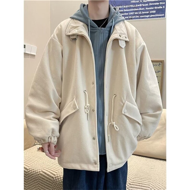 1506-1/GD110/P67假两件连帽外套男士套装春秋季韩版宽松毛呢大衣,男装毛呢大衣,星座1506A