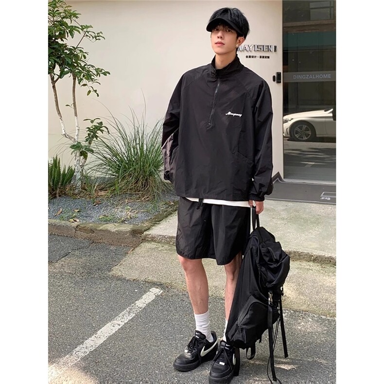 速干透气防晒服套装美式宽松短裤跑步休闲运动服两件套TZ114,男装牛仔裤,星座208-5