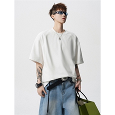 T10129-特批30控58曼巴棉撞色拼接短袖大码T恤夏季薄款垂感短袖，男装T恤，电商A059