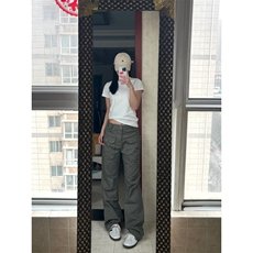 复古多口袋褶皱微喇工装裤男潮牌小众cleanfit休闲裤子KH13，男装休闲裤，星座1116A（原606A-3）