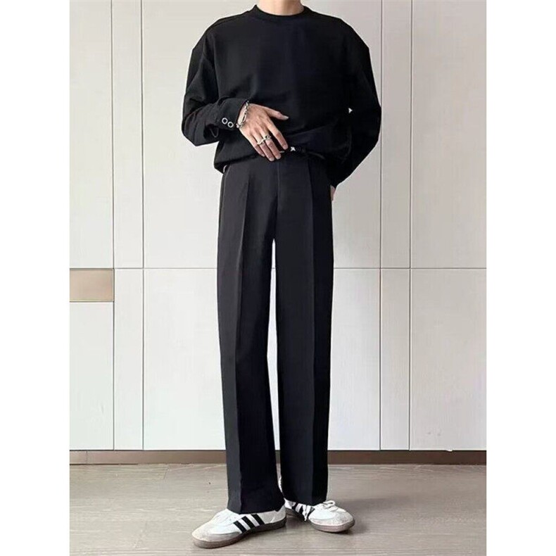 轻奢直筒西裤男士春夏季新款韩版垂坠感免烫休闲宽松阔腿西装长裤，男装西裤，星座410-7