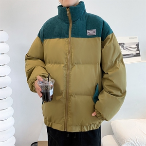 2023新款棉衣加厚保暖宽松拼接撞色立领美式面包服 W6211-P90图片