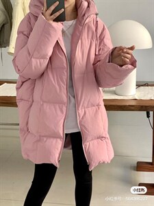 【现货】one two家90白鸭绒羽绒服中长款超好穿（绒图片