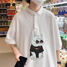 PL57044-P35翻领短袖polo衫男大码胖子半袖t恤男有领保罗衫模特，男装Polo衫，电商A040