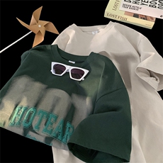 纯棉发泡短袖T恤男夏季美式半袖圆领宽松上衣HD045-D021-P32控48，男装T恤，星座914-4