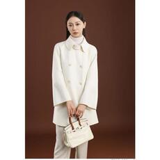 秋冬季纯山羊绒保暖个性领口白月光高级感中款羊绒大衣，女装羊绒大衣，卓冠羊绒