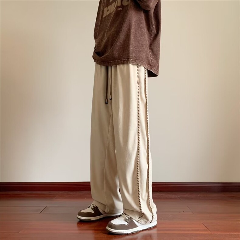 裤子男秋冬宽松直筒潮流风美式休闲裤痞帅高级感喇叭春秋KH937,男装休闲裤,星座1116A-1（原606A）