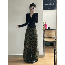 AK2275-P50美式迷彩休闲裤高街辣妹嘻哈vibe炸街拖地裤，男装休闲裤，星座617A-2