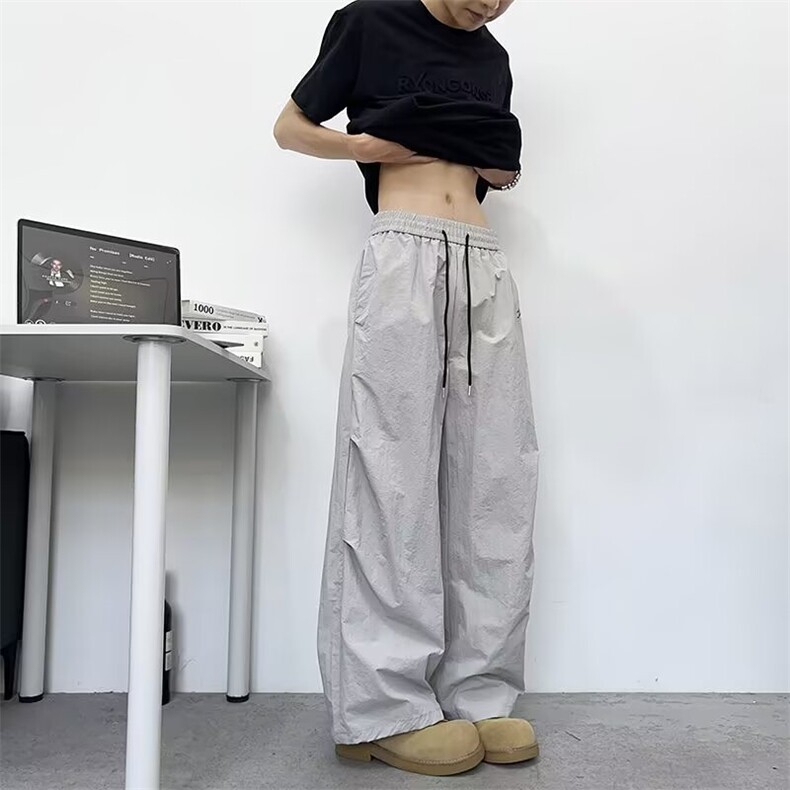 慵懒美式轻薄阔腿运动裤男女2026夏秋流行ins潮流新款K6595-P41,女装休闲裤,星座412-3