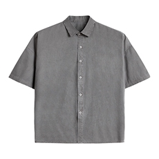 美式工装衬衫短袖夏季宽松纯棉脏染衬衣男A436-0601E-P4068，男装衬衫，电商A436