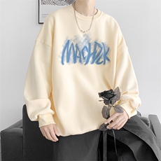 已注册/华棉内景秋冬新款情侣宽松圆领卫衣男WY00734/P35加绒P45，男装卫衣，电商B316