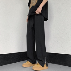 主推！夏季新款抖音品质裤脚拉链冰丝西装裤313A-1-NK112-P55控68，男装休闲裤，星座808A-1