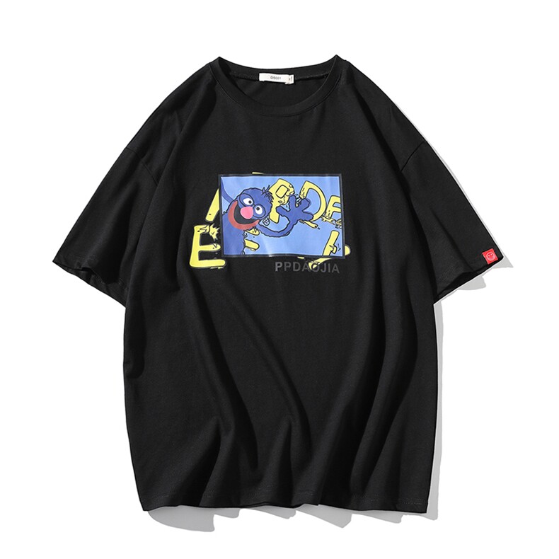 2021夏季新网格风日系大码男已注册卡通印花短袖T恤T1050-P25,男装T恤,电商A001