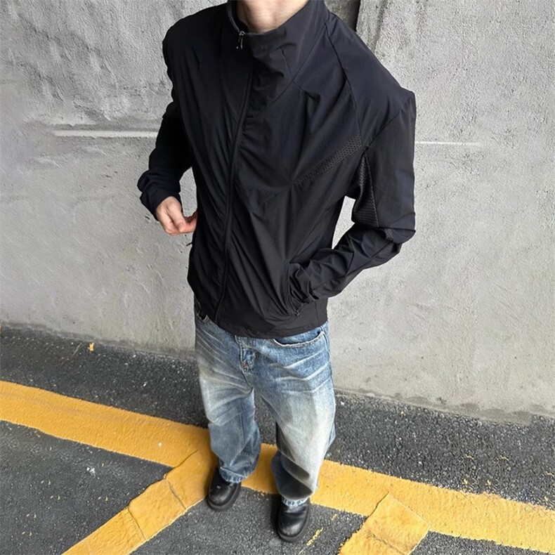 春夏款高品质冰感速干防晒服休闲户外运动外套透气弹力机能风夹克,男装防晒衣,电商A443
