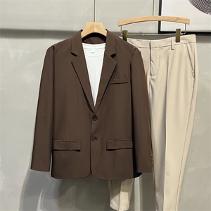 休闲西装男士套装外套雅痞帅气宽松春秋季小西服上衣潮W6772-P55图片