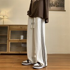 秋季新款条纹休闲裤男宽松拖地裤D329-QM527-P60-控78，男装休闲裤，电商D329