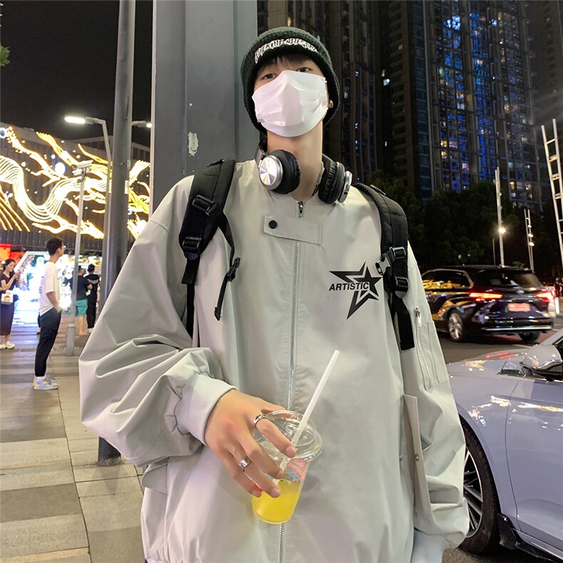 夜景时尚宽松五角星印花夹克 A247-F83607 P65控88图片