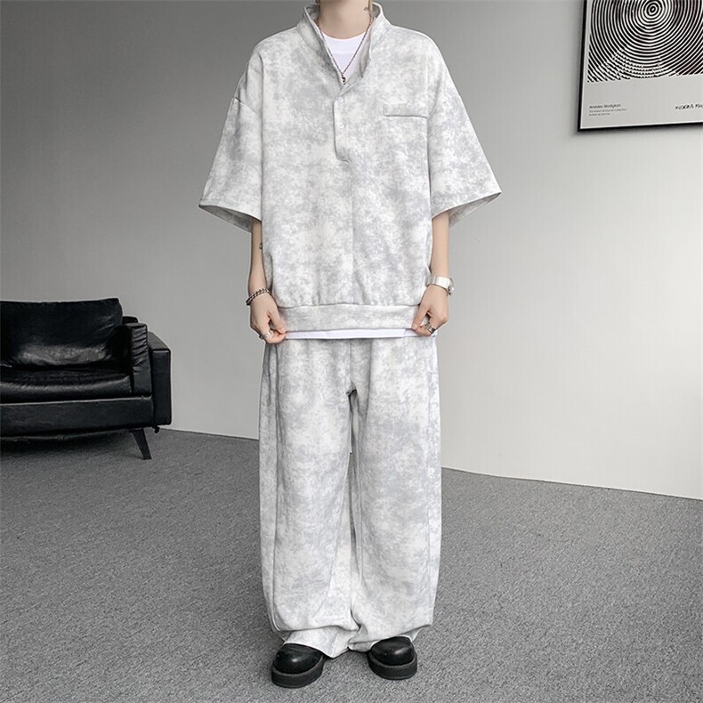可拆开卖！立领POLO衫短袖t恤套装男生休闲运动青少年搭配帅气夏,男装T恤,电商B312