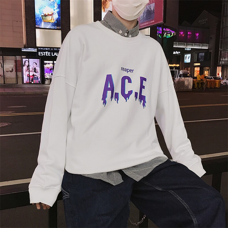 新春字母印花长袖圆领套头卫衣AW019-P30港仔1，男装卫衣，电商A003