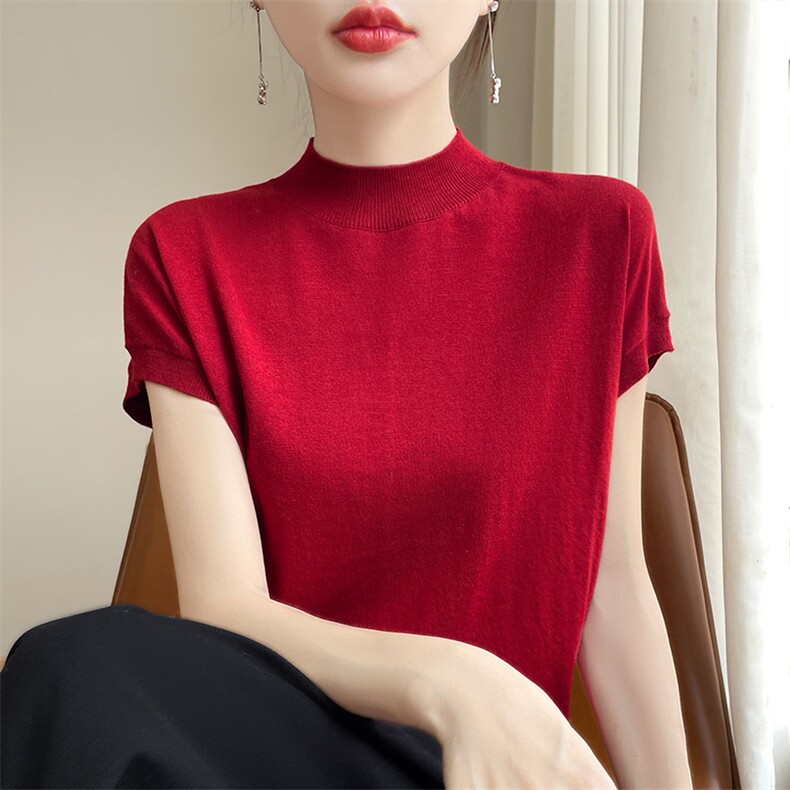 秋冬新款半高领毛衣女时尚纯色简约百搭针织衫,女装羊毛衫,暖圣羊羊绒