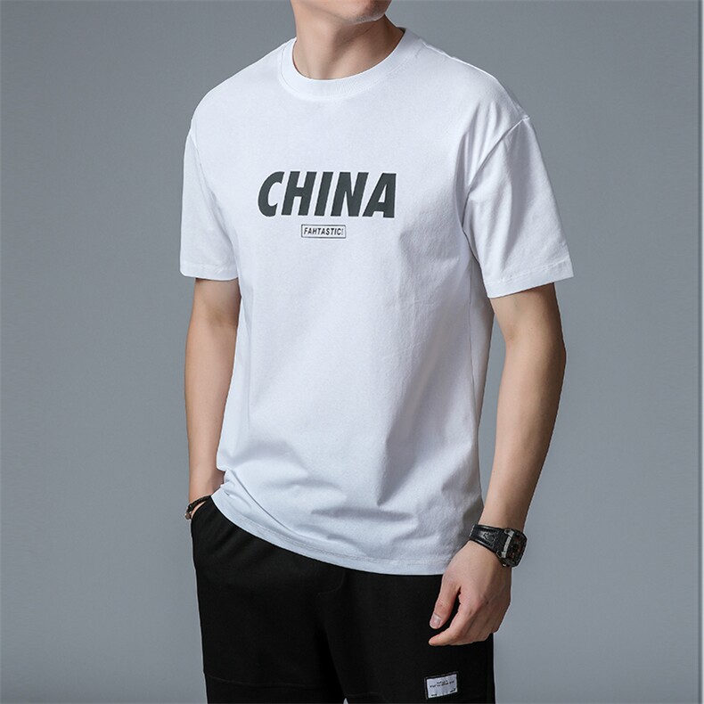 夏季短袖T恤2023新款圆领时尚潮流半袖上衣中青年装YF1901-P50,男装T恤,星座1105-3