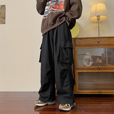 阔腿工装裤男日系潮牌休闲裤子大码宽松拖地长裤K0747-P45，男装休闲裤，星座308B-1