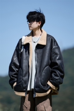 相机片港风大码棉衣外套皮毛一体男加厚棉袄MY198P128控198，男装棉衣，电商A029