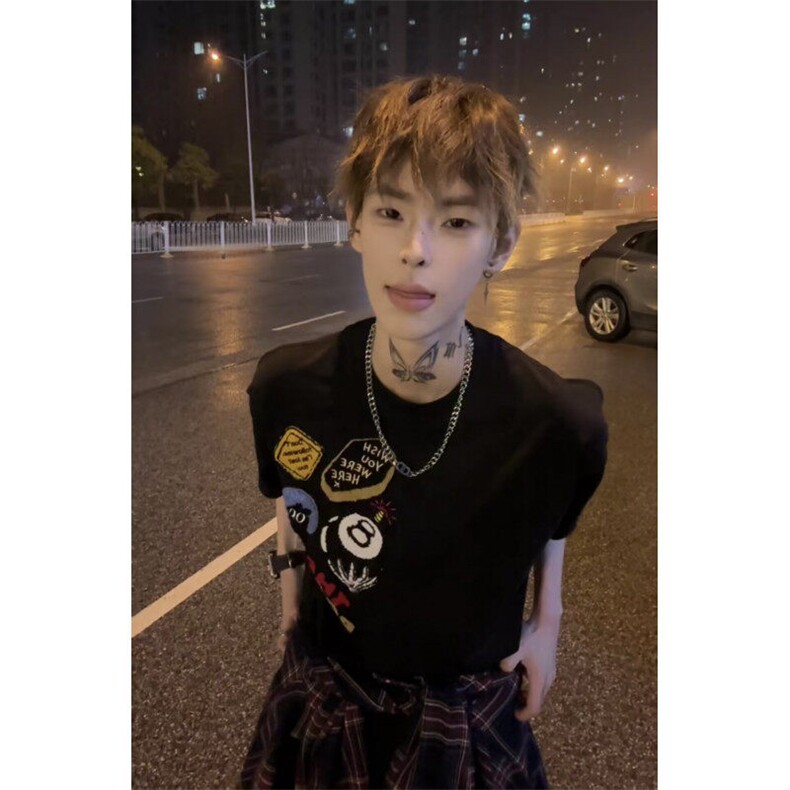 DX698HH-特P35美式字母刺绣重磅短袖t恤男女款夏季,男装T恤,星座1007（原301D）