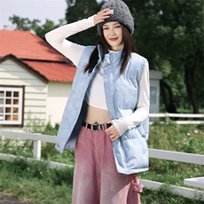 新款加厚港风晕染马甲情侣潮流保暖无袖运动立领马甲MJ2515P-50，男装棉衣，电商A128