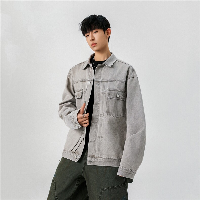 2025款抖音品质牛仔夹克宽松韩版工装潮流水洗外套N995/P98,男装工装外套,星座202