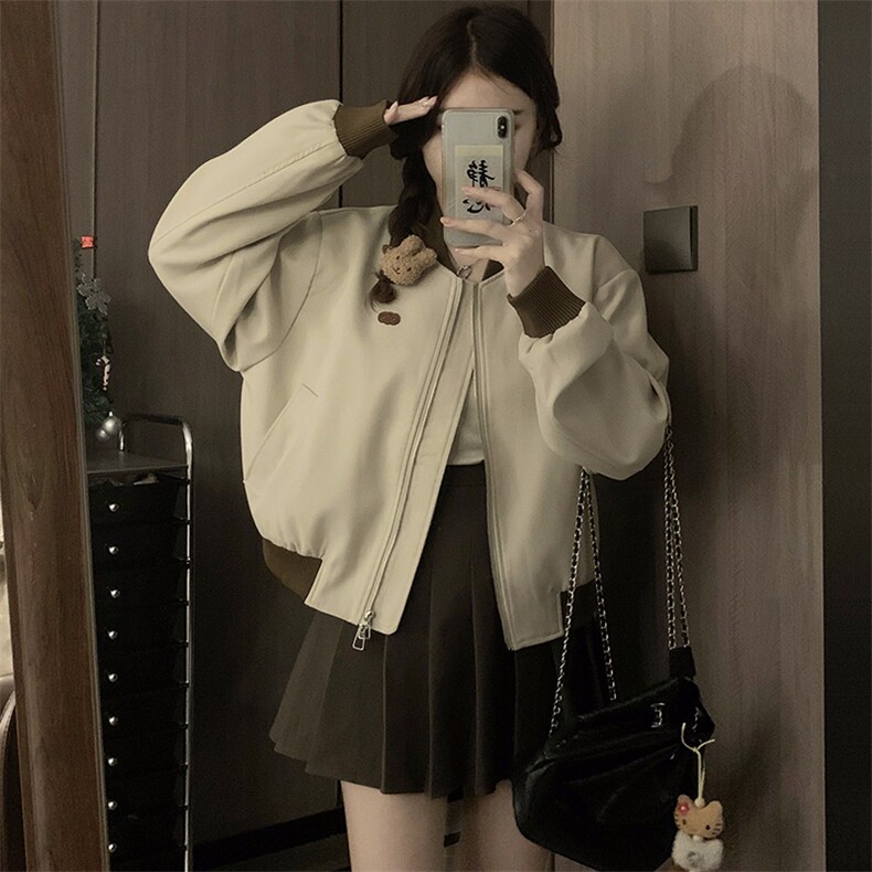 棒球服外套女春秋2025年新款街头小个子短款百搭休闲夹克C782-95,男装夹克,星座911-2(原星座613-2）