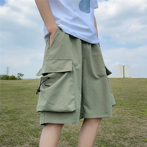 五分裤潮牌中裤宽松休闲短裤夏季直筒裤纯色工装裤男 K6939-P28图片