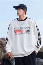 港风圆领字母印花图案设计袖子三杠织带潮流卫衣男WY77762P48控68，男装卫衣，星座227-7